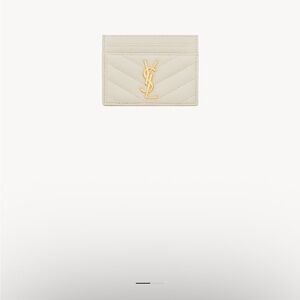 Yves Saint Laurent Beige Card Holder with Gold Logo